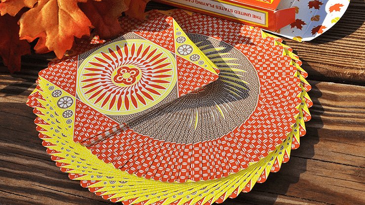 Tally Ho Autumn Circle Back Playing Cards - Brown Bear Magic Shop