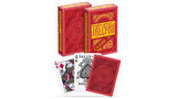 Tally-Ho Red Circle Back MetalLuxe Playing Cards - Brown Bear Magic Shop