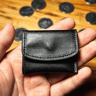 The Cowhide Coin Wallet (Black) by Bacon Magic - Brown Bear Magic Shop