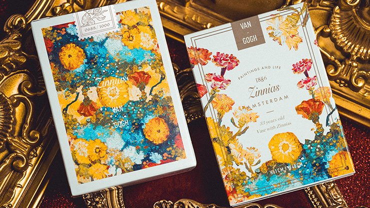 Van Gogh Zinnias Playing Cards - Brown Bear Magic Shop