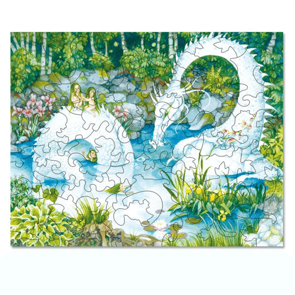 White Dragon, 45 wooden puzzles - DaVICI - Brown Bear Magic Shop