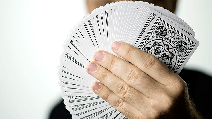 White Tally-Ho Playing Cards - Fan Back - Brown Bear Magic Shop