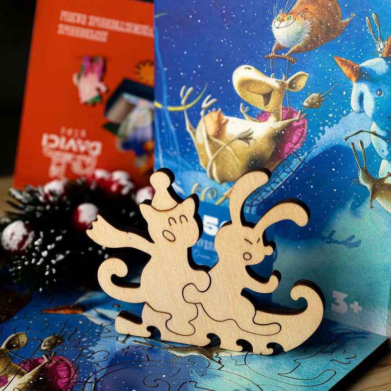 Winter Slides, 50 wooden puzzles - DaVICI - Brown Bear Magic Shop