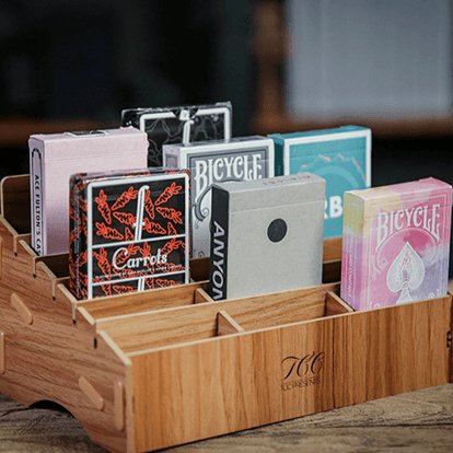Wooden (Small- 18 Decks) Playing Card Display by TCC - Brown Bear Magic Shop